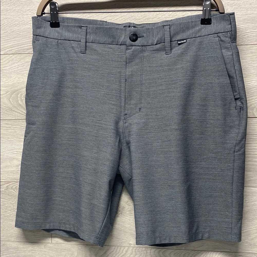 Hurley Gray Flat Front Shorts Casual Style